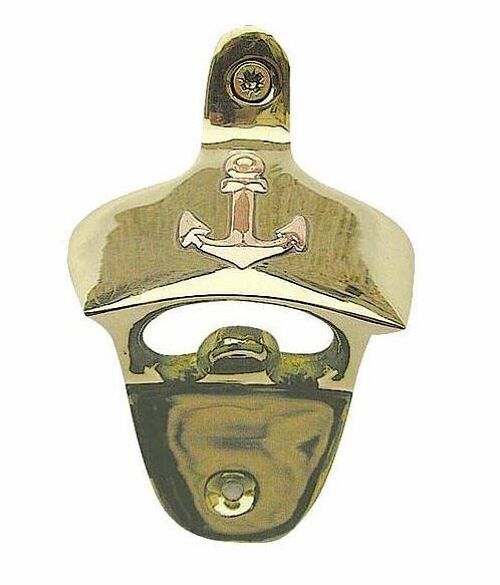 Wall bottle opener brass