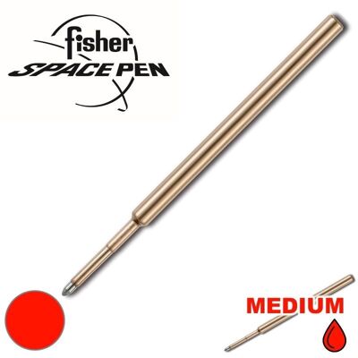 Recambio Fisher Space Pen PR2 Rojo Mediano Original Presurizado - Paquete de 5