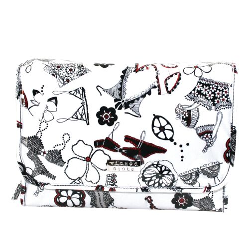Frills black & white fold out bag with hook