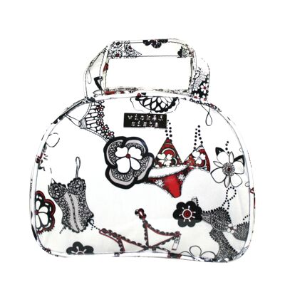 Frills black & white medium roundtop hold all bag Tasche