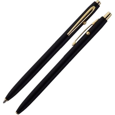 Matte Black Shuttle Space Pen with Gold accents