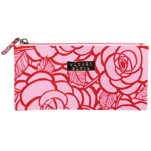 Fab fleur pink& red small flat purse Kosmetiktasche
