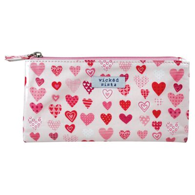 Lots of Love pink small flat purse cosmetic bag