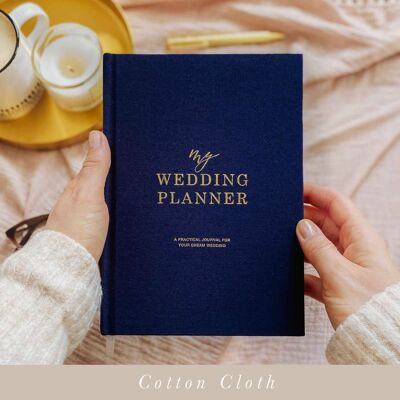 My Wedding Planner, Navy + Gold Foil (cubierta de tela)