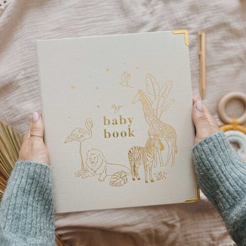 My Baby Book, Safari + Gold Foil inc. Presentation Box