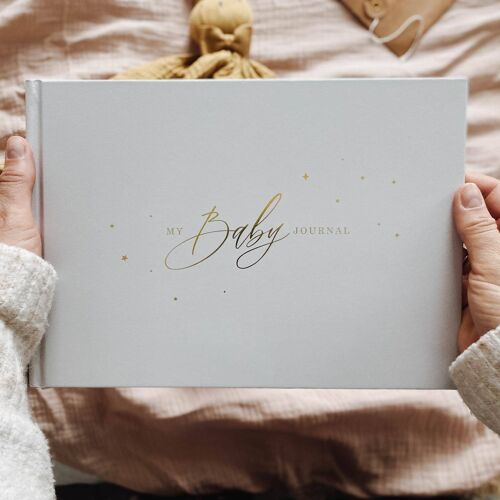 My Baby Journal, Grey + Gold Foil