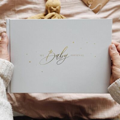 My Baby Journal, grigio + lamina d'oro