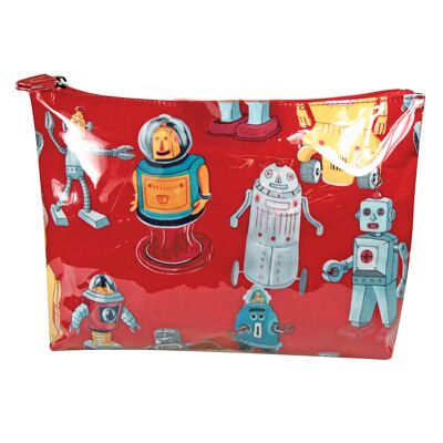 Wicked Mister Robots red medium soft a line cosmetic bag