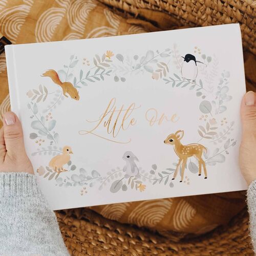 Little One, Animals + Gold Foil Baby Journal