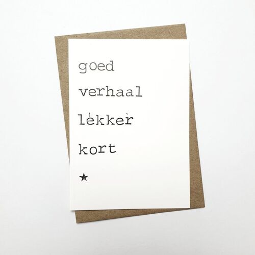 Goed verhaal, lekker kort