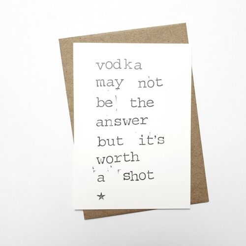 Vodka may not be the answer, but it’s worth a shot