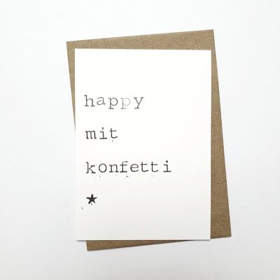 Happy mit konfetti