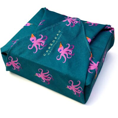 Satin 100% Cotton Luxe Collection : Dancing Octopus (Size XS) 30x30cm