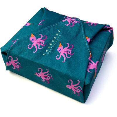 Raso 100% Cotone Collezione Luxe: Dancing Octopus (Taglia XS) 30x30cm