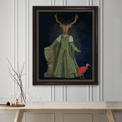 Lady Becket and Ibis Limited Edition 16x20inch Oxford Framed Art Print