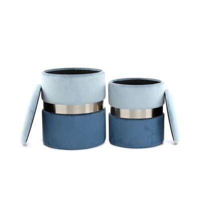 Liv's Bree Pouf - Modern - Blue - Polyester - 31.5cm / 36cm x 31.5cm / 36cm x 38cm / 44cm