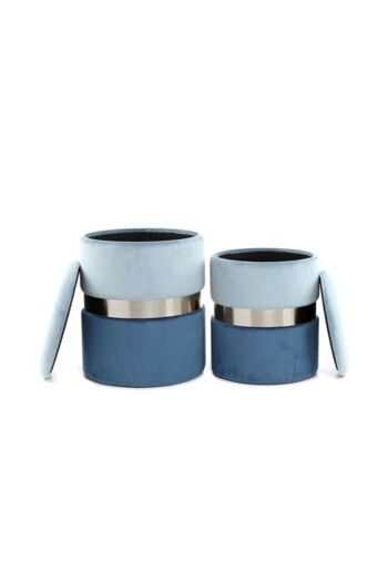 Liv's Bree Pouf - Moderne - Bleu - Polyester - 31,5cm / 36cm x 31,5cm / 36cm x 38cm / 44cm 1