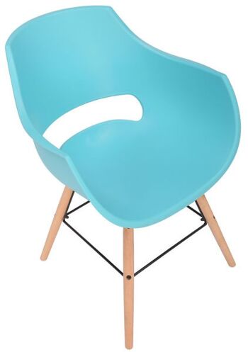 Chaise de Salle à Manger Liv's Allia - Moderne - Bleu - Bois - 57 cm x 58 cm x 82 cm 4