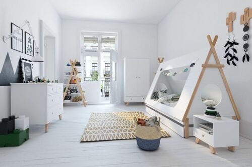 Liv's Aumeflua 5 shelves, tent shape - Industrial - White - Mdf - 90 cm x 35 cm x 170 cm
