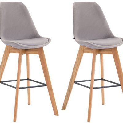 Taburete de bar Liv's Aker - Moderno - Gris - Madera - 48 cm x 56 cm x 112 cm