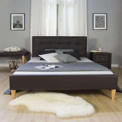 Liv's Alsos Bed Frame - Modern - Brown - Wood - 212 cm x 145 cm x 96 cm