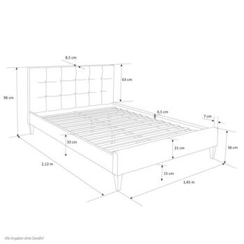 Cadre de lit Liv's Alsos - Moderne - Marron - Bois - 212 cm x 145 cm x 96 cm 6