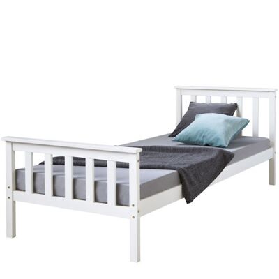 Liv's Bergsmyre Bed Frame - Modern - White - Pine Wood - 206 cm x 96 cm x 62 cm
