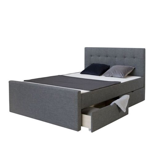 Liv's Damsmyra Bedframe - Modern - Grijs - Grenen Hout - 214 cm x 185 cm x 48 cm