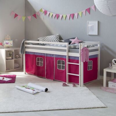 Liv's Breiskora Bed Frame - Modern - Pink - Pine Wood - 208 cm x 97cm x 110 cm