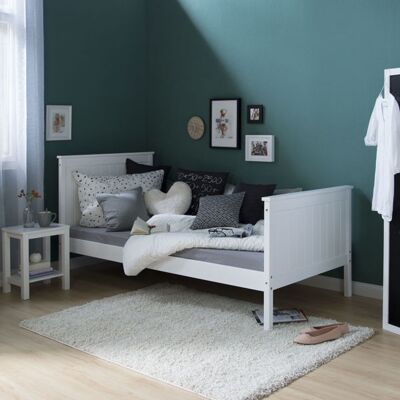 Liv's Djuviki Bedframe - Modern - Wit - Grenen Hout - 208 cm x 98 cm x 33 cm