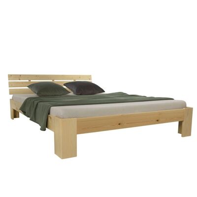 Liv's Fivatnet Bed Frame - Modern - Natural - Pine Wood - 204 cm x 164 cm x 30 cm
