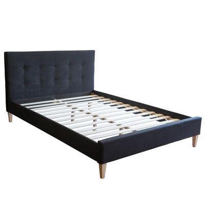 Liv's Flesungen Bed frame - Modern - Black - Wood - 212 cm x 145 cm x 96 cm