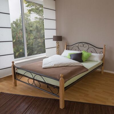 Liv's Halum Bed frame - Modern - Zwart - Hout - 215 cm x 185 cm x 61 cm