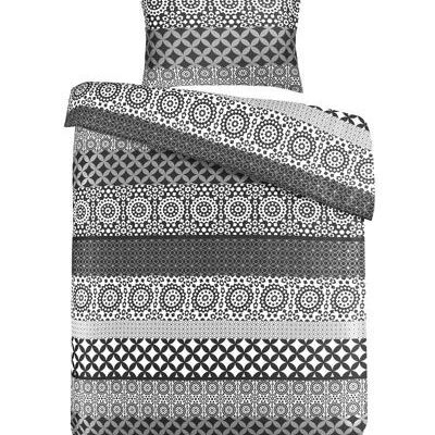 Biancheria da letto Borgalia di Liv - Moderna - Nera - Cotone - 200 cm x 200 cm