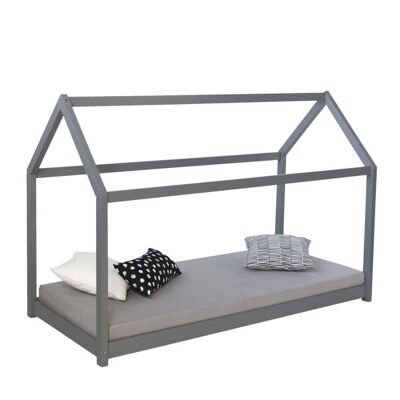 Cama infantil Liv's Biltoelva - Moderno - Gris - Madera de pino - 87,5 cm x 166 cm x 137 cm