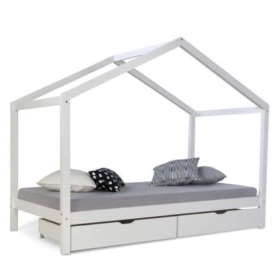 Liv's Faulmyra Children's Bed - Modern - White - Pine Wood - 96 cm x 208 cm x 160 cm