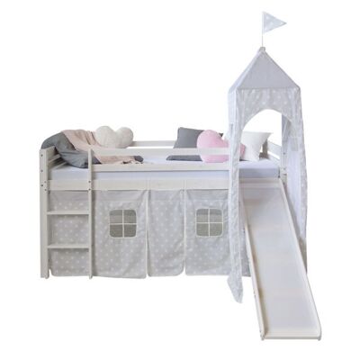 Lit d'enfant Liv's Dysjanes - Moderne - Blanc - Bois de pin - 97 cm x 207 cm x 228 cm