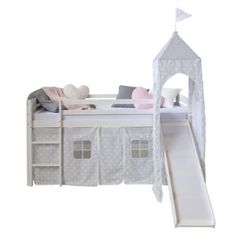 Lit d'enfant Liv's Dysjanes - Moderne - Blanc - Bois de pin - 97 cm x 207 cm x 228 cm 1