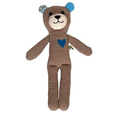 Soft toy bear knitted light brown