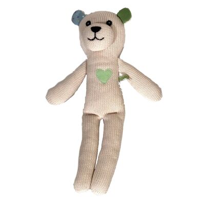 Peluche ours polaire, tricot blanc