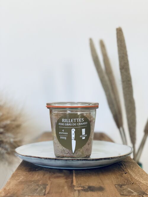 Rillettes canard foie gras de canard 200g