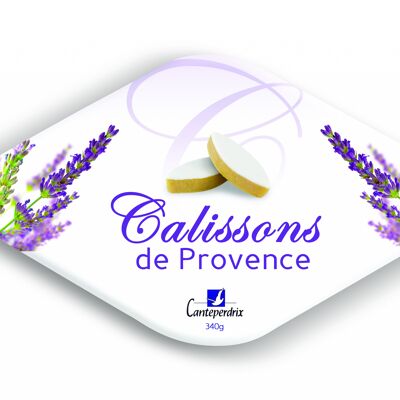 Boite traditonnelle calissons - décor Lavande - 220g