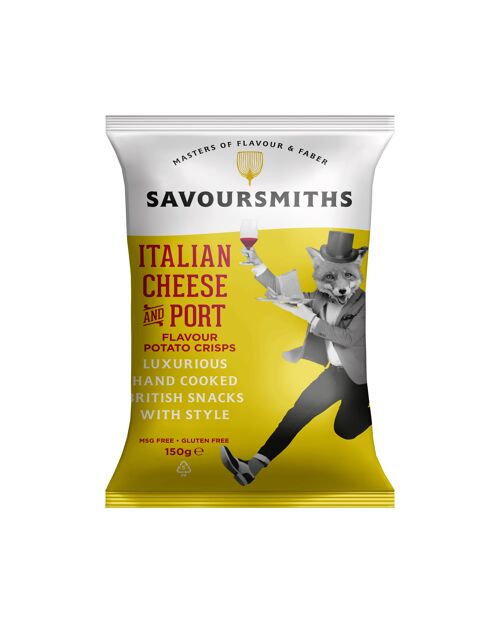 ITALIAN CHEESE AND PORT FLAVOUR POTATO CRISPS (12 x 150g bags)