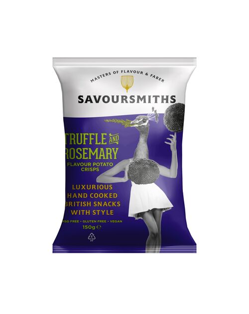 TRUFFLE AND ROSEMARY FLAVOUR POTATO CRISPS (12 x 150g bags)