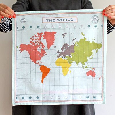 Map of The World Handkerchief