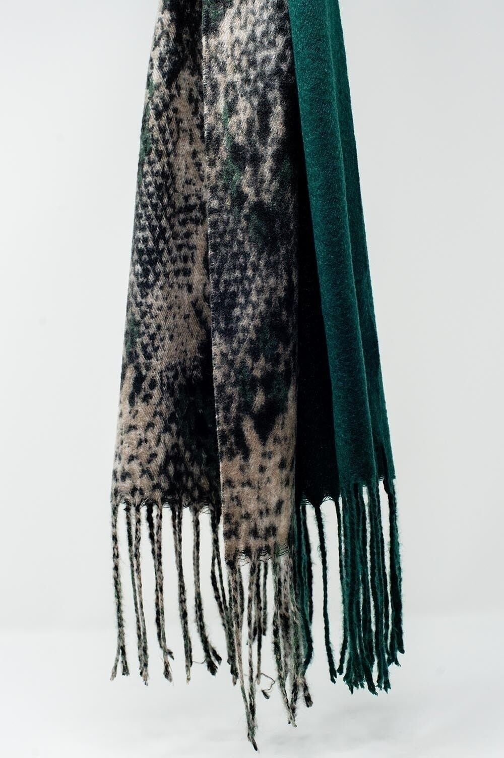 Sciarpa in stampa serpente verde