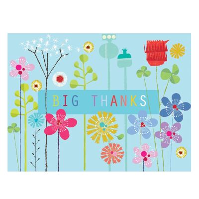 TW503 Mini tarjeta floral de agradecimiento grande
