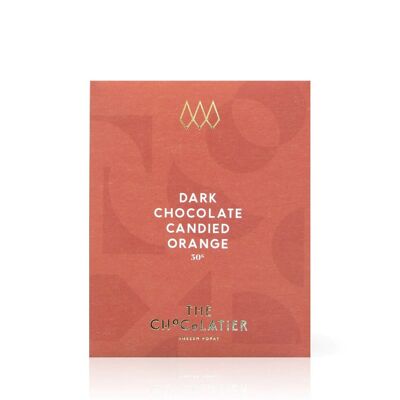 Barra de chocolate amargo de naranja confitada