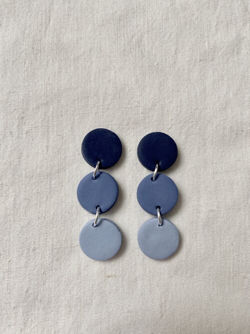 Blue Gradient Earrings // Polymer Clay Earrings // Statement Earrings // Handmade // Summer Earrings