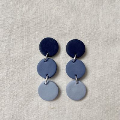Blue Gradient Earrings // Polymer Clay Earrings // Statement Earrings // Handmade // Summer Earrings